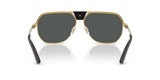 Medusa Bridge Aviator Sunglasses – Black and Gold with Grey Lenses