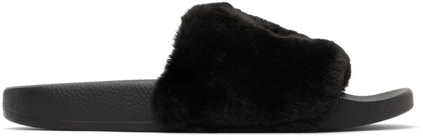 Women’s Black Couture Fuzzy Slides