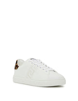 Versace White Leopard Trim Greca Sneakers