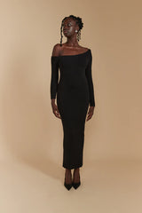 Single Sleeve Gown - Nero
