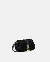 Greca Goddess Velvet Mini Bag in Black