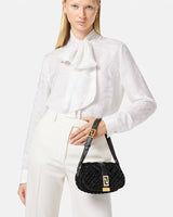 Greca Goddess Velvet Mini Bag in Black