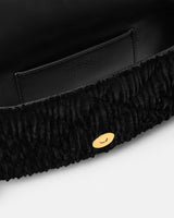 Greca Goddess Velvet Mini Bag in Black