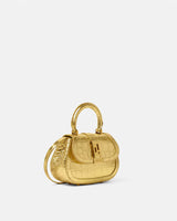 Croc-Effect Gold Greca Goddess Mini Bag