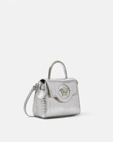 Croc-Effect La Medusa Small Handbag in Silver
