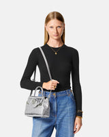 Croc-Effect La Medusa Small Handbag in Silver