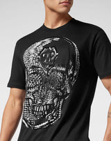 Black T-shirt Round Neck SS Skull Print