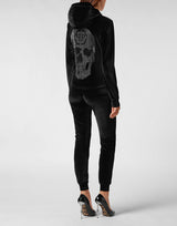 Black Velvet Jogging Tracksuit 3D Skull