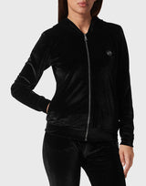 Black Velvet Jogging Tracksuit 3D Skull