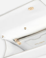 White Calfskin 3.5 Clutch with Strap