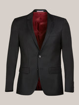 Allebasi Black Notch Lapel 2 Button Suit