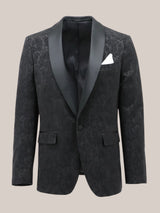 Black Paisley Sheen Shawl Lapel Jacket