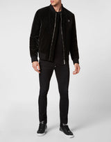 Black Nylon Bomber Jacket