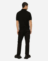 DG Black Plaque Wool Polo
