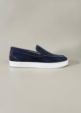 Allebasi Suede Sneaker Loafers in Navy