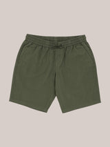 Allebasi Olive Cotton Drawstring Shorts