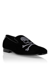 Skull Velvet Loafers