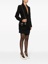 Croc-Effect Greca Goddess Leather Bag in Black