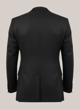 Allebasi Black Notch Lapel 2 Button Suit