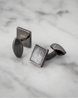 Eton Mother-of-Pearl Cufflinks in Gunmetal Grey