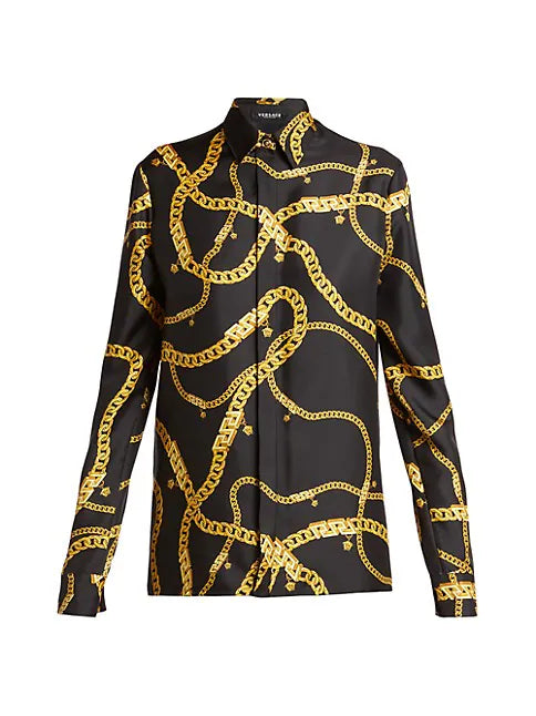 Gold Chain Silk Shirt