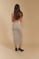 Ribbed Bottom Pencil Skirt - Young