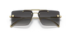 Frameless Rectangle Sunglasses with Medusa - Grey/Gold