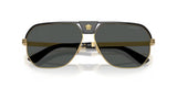 Medusa Bridge Aviator Sunglasses – Black and Gold with Grey Lenses