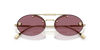 Medusa Oval Rimless Sunglasses – Gold with Violet Lenses