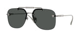 Medusa Rimless Aviator Sunglasses – Gunmetal with Dark Grey Lenses