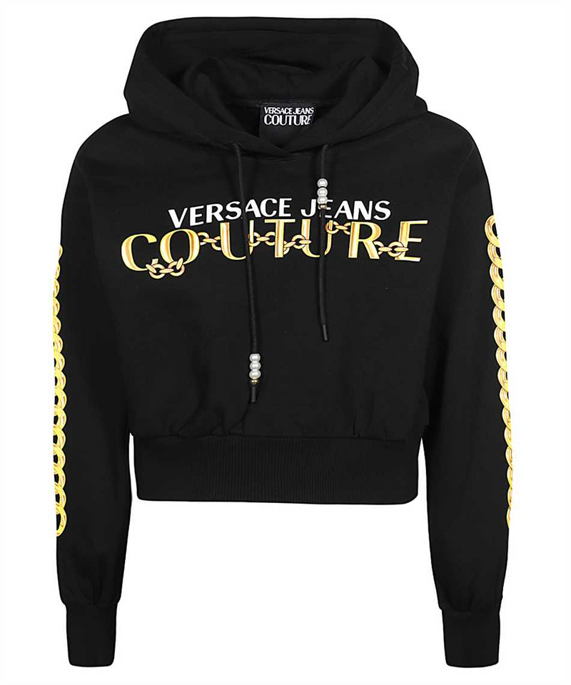 Black Chain Couture Print Hoodie