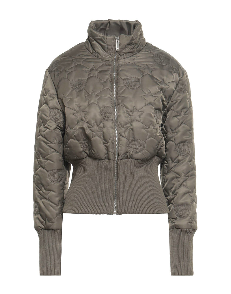 Khaki Cropped Puffer Jacket