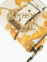White and Gold Chain Couture Shoulder Bag