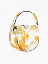 White and Gold Chain Couture Shoulder Bag