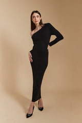 Single Sleeve Gown - Nero
