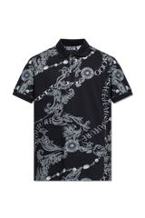 Black Chain Couture Print Polo