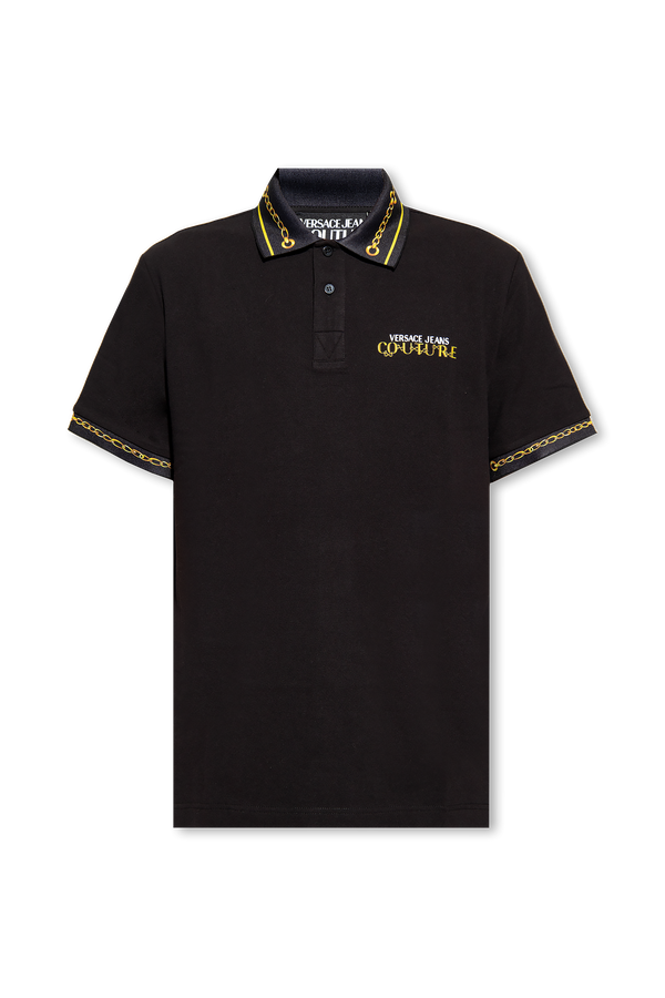 Chain Couture Polo in Black and Gold