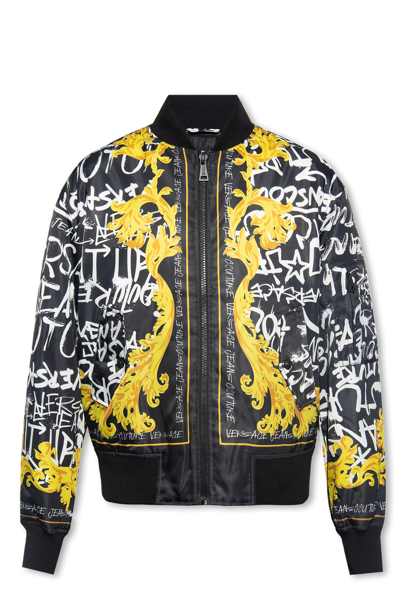 Couture Bomber Jacket in Black/White/Gold