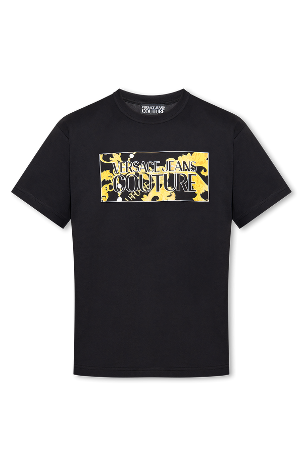 Black/Gold Logo Couture Print T-Shirt