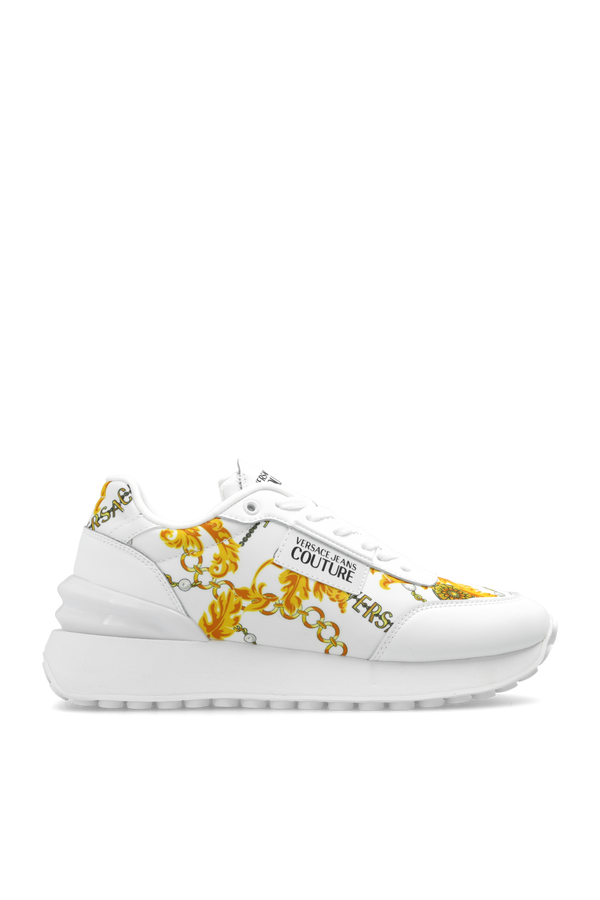 White and Gold Baroque Ladies Sneaker