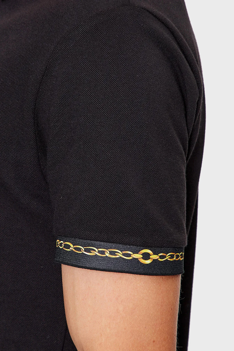 Chain Couture Polo in Black and Gold
