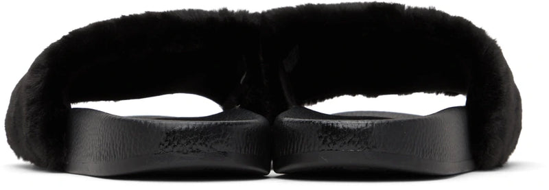 Women’s Black Couture Fuzzy Slides