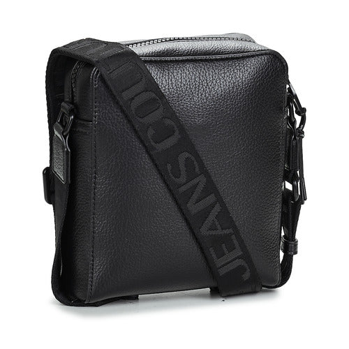 Black Leather Finish Crossbody Bag