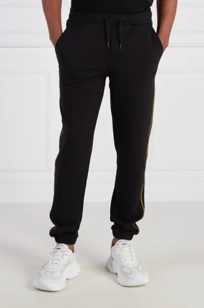 Black Trackpants with Yellow Trim