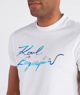 White KL T-Shirt with Rubber Signature