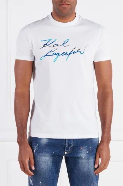 White KL T-Shirt with Rubber Signature