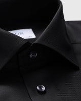 Black Twill Button Up Shirt Regular Cuff