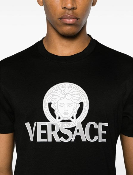 Medusa Print Logo T-Shirt in Black