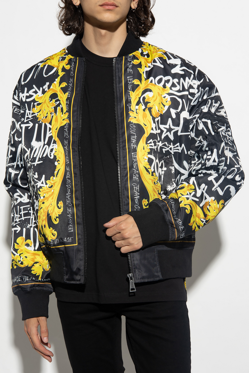 Couture Bomber Jacket in Black/White/Gold