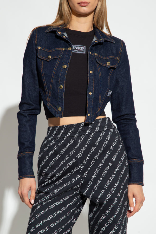 VJC Denim Corset-Style Zip Jacket